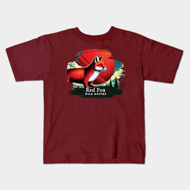 Red Fox - WILD NATURE - RED FOX -8 Kids T-Shirt by ArtProjectShop